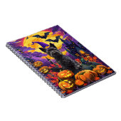 Spooky Schotse Terriër Halloween Witch Pumpkin Notitieboek (Rechterzijde)