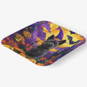 Spooky Schotse Terriër Halloween Witch Pumpkin Papieren Bordje (Gebogen)