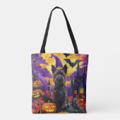 Spooky Schotse Terriër Halloween Witch Pumpkin Tote Bag (Achterkant)