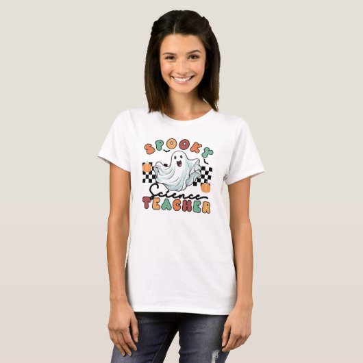 Spooky Science Teacher Retro Halloween T-shirt (Voorkant volledig)
