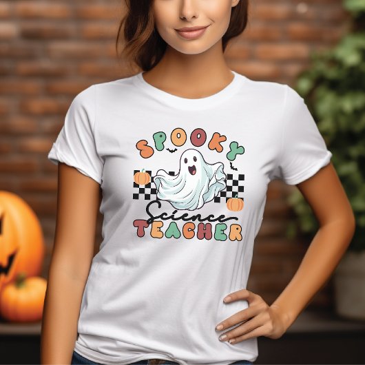 Spooky Science Teacher Retro Halloween T-shirt