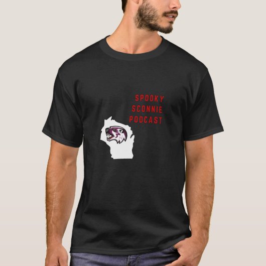 Spooky Sconnie Podcast man t-shirt (Voorkant)