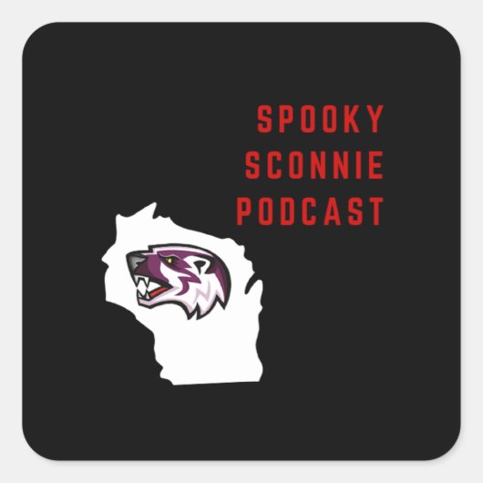 Spooky Sconnie Podcast vierkante stickers (Voorkant)