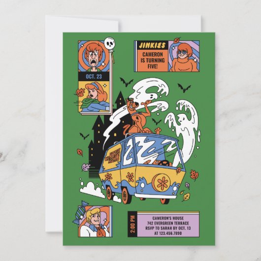 Spooky Scooby-Doo Mystery Machine Verjaardag Kaart (Voorkant)