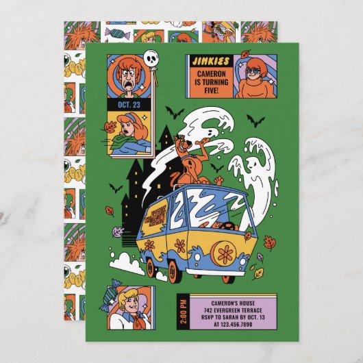 Spooky Scooby-Doo Mystery Machine Verjaardag Kaart (Voorkant / Achterkant)