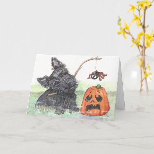 Spooky Scottie Holliday Card Kaart (Gele Bloem)