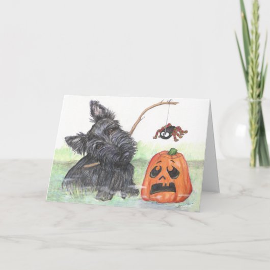 Spooky Scottie Holliday Card Kaart (Voorkant)