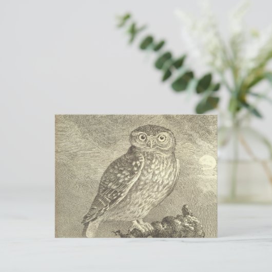 Spooky Screech Owl Halloween Wenskaart Briefkaart (Staand voorkant)