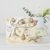 spooky season art, Halloween Tree Feestdagenkaart (Staand voorkant)