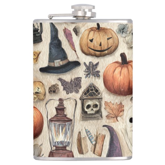 Spooky Season beroemd gemaakt door Halloween Flask Heupfles (Voorkant)