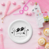 Spooky Season Black Ghosts Aangepaste Halloween Papieren Bordje (Feest)