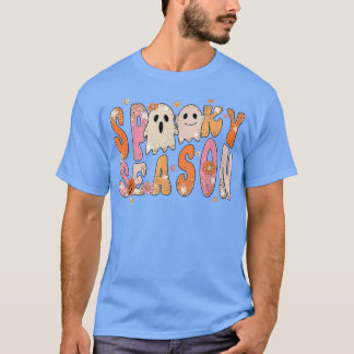 Spooky Season Boo Floral Ghost Pumpkin Halloween G T-shirt