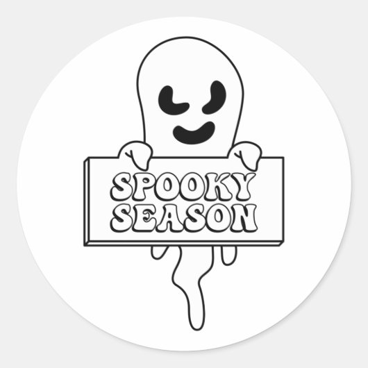 Spooky Season Boo Ghost Ronde Sticker (Voorkant)