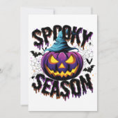 Spooky Season Brew - Pompoen met een beet Feestdagenkaart (Voorkant)