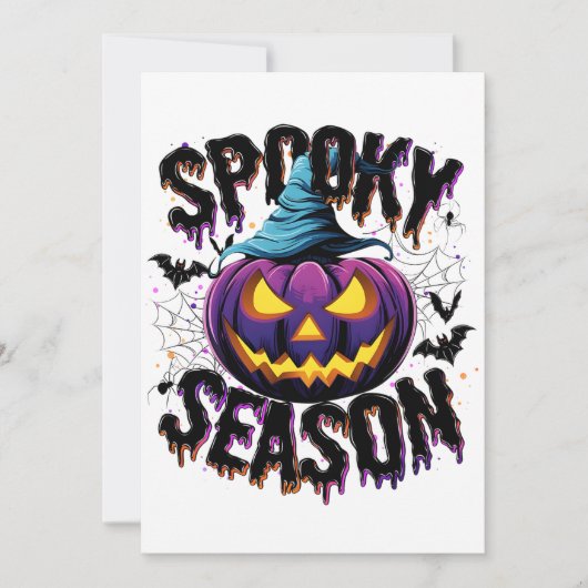 Spooky Season Brew - Pompoen met een beet Feestdagenkaart (Voorkant)