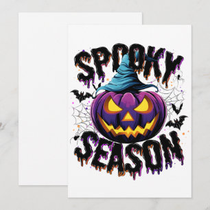 Spooky Season Brew - Pompoen met een beet Feestdagenkaart