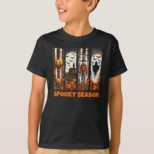 Spooky Season Brush Stroke Halloween Fall Autumn T-shirt (Voorkant)