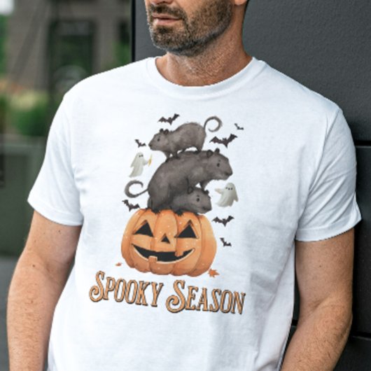 Spooky Season Capybara Halloween Grappig T-shirt