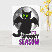 Spooky Season Cat Kaart (Gele Bloem)