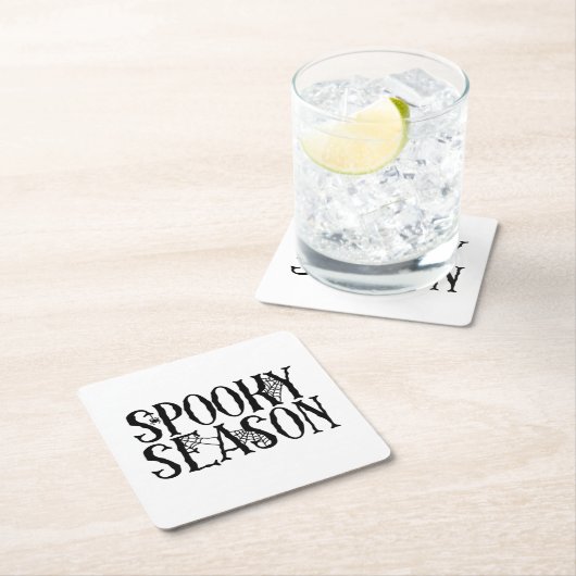 Spooky Season - Creepy Spider Web Halloween Kartonnen Onderzetters (Insitu)