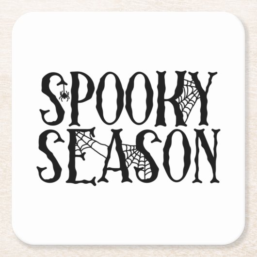 Spooky Season - Creepy Spider Web Halloween Kartonnen Onderzetters (Voorkant)