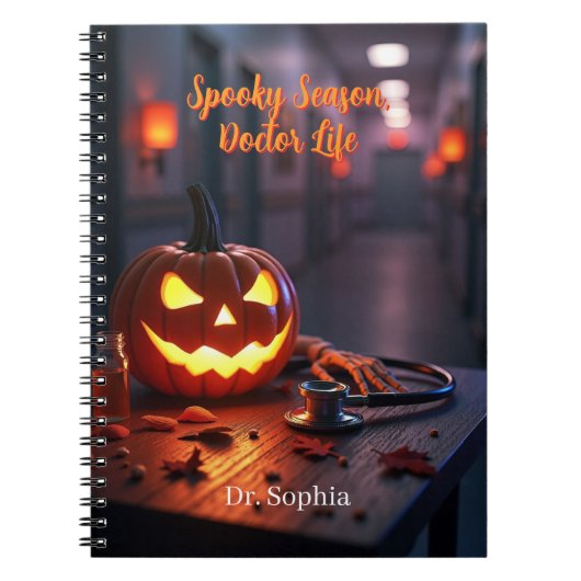 Spooky Season Doctor Life gepersonaliseerd Notitieboek (Voorkant)