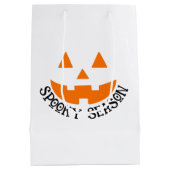 Spooky Season en Jack O Lantern Halloween Medium Cadeauzakje (Achterkant)