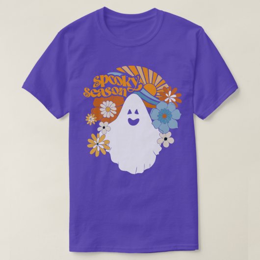 Spooky Season Floral Ghost Sunshine Funny Hallowee T-shirt (Design voorkant)