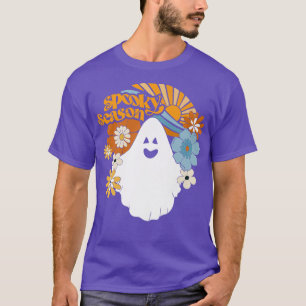 Spooky Season Floral Ghost Sunshine Funny Hallowee T-shirt