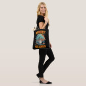 Spooky Season Ghost & Black Cat Halloween Design Tote Bag (Op model)