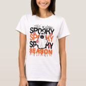 Spooky Season Ghost - Cute Halloween Spider T-shirt (Voorkant)