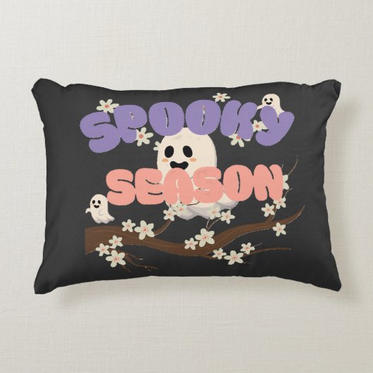 Spooky Season ghost Halloween accent Throw Pillow Kussen (Voorkant)