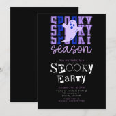 Spooky Season Ghost Minimalist Halloween Party Kaart (Voorkant / Achterkant)