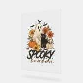 Spooky Season Ghost Retro Spooky Bloemen Halloween Acryl Bord (Hoek)
