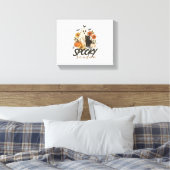 Spooky Season Ghost Retro Spooky Bloemen Halloween Canvas Afdruk (Insitu (Slaapkamer))