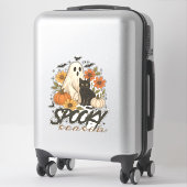 Spooky Season Ghost Retro Spooky Bloemen Halloween Sticker (Koffer)