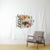 Spooky Season Ghost Retro Spooky Bloemen Halloween Wandkleed (In Situ (horizontaal))