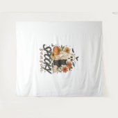 Spooky Season Ghost Retro Spooky Bloemen Halloween Wandkleed (Voorkant (horizontaal))