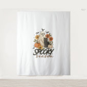 Spooky Season Ghost Retro Spooky Bloemen Halloween Wandkleed (Voorkant)