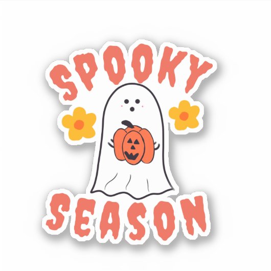 Spooky Season Ghost Sticker (Voorkant)