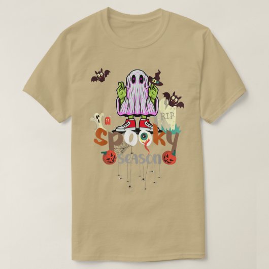 Spooky Season Groovy Ghost 112 T-shirt (Design voorkant)