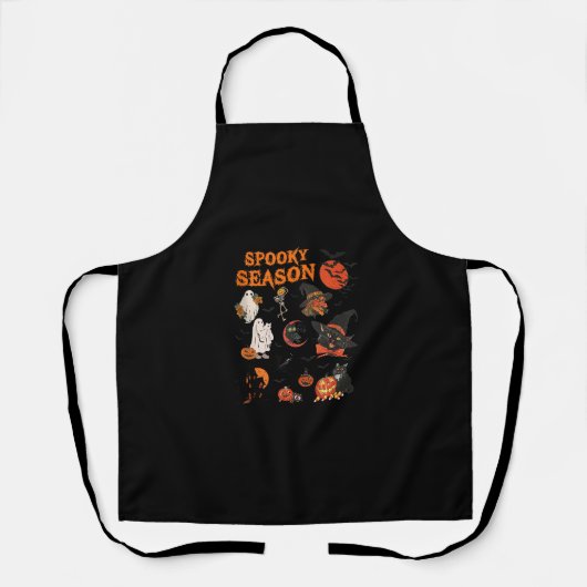 Spooky Season Halloween Black Cat Witch Ghost Pump Schort (Voorkant)