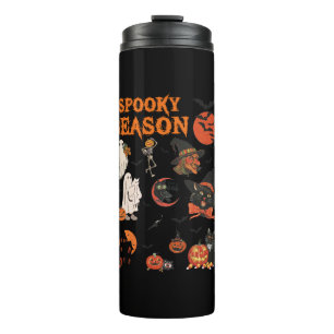 Spooky Season Halloween Black Cat Witch Ghost Pump Thermosbeker
