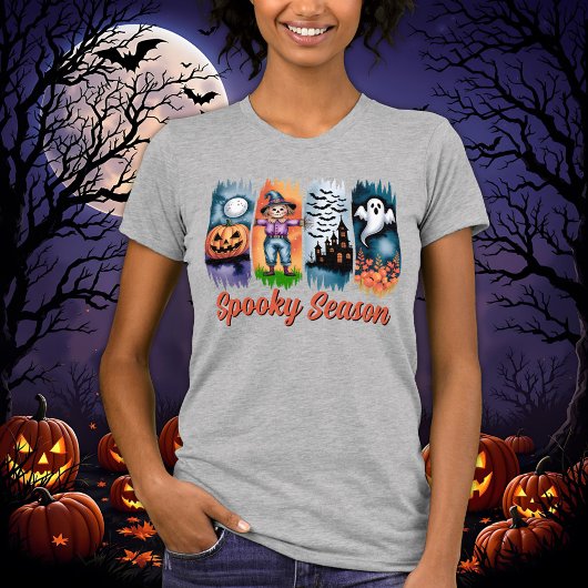 Spooky Season Halloween Fall Autumn Brush Strokes T-shirt