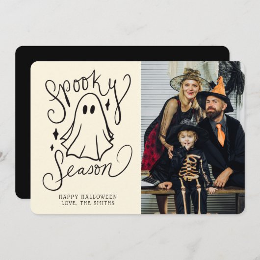 Spooky Season Halloween-fotokaart Kaart (Voorkant / Achterkant)