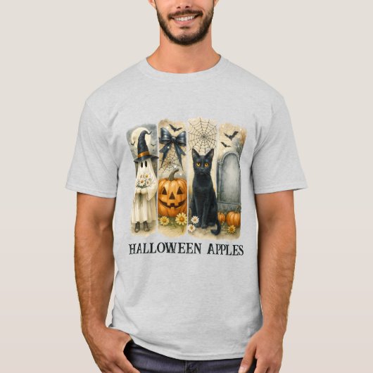 Spooky Season Halloween Ghosts Pumpkins T-Shirt (Voorkant)