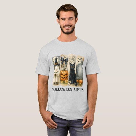Spooky Season Halloween Ghosts Pumpkins T-Shirt (Voorkant volledig)