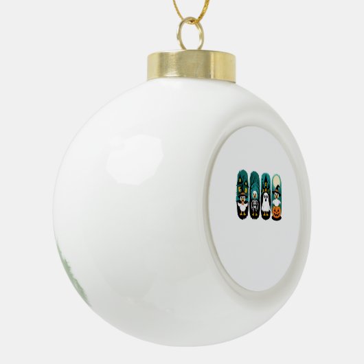 Spooky Season Halloween Keramische Bal Ornament (Links)