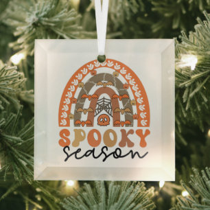 Spooky Season Halloween Rainbow Herfst Glas Ornament