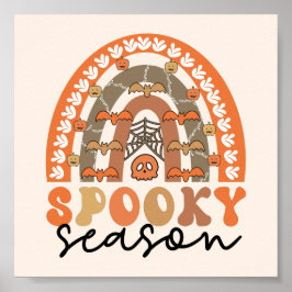 Spooky Season Halloween Rainbow Herfst Poster
